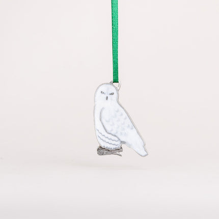 Snowy Owl Pewter Ornament