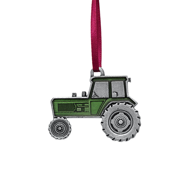 Green Tractor Pewter Ornament