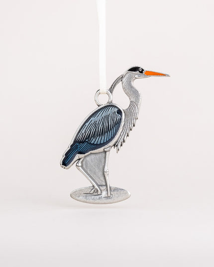 Blue Heron Pewter Ornament