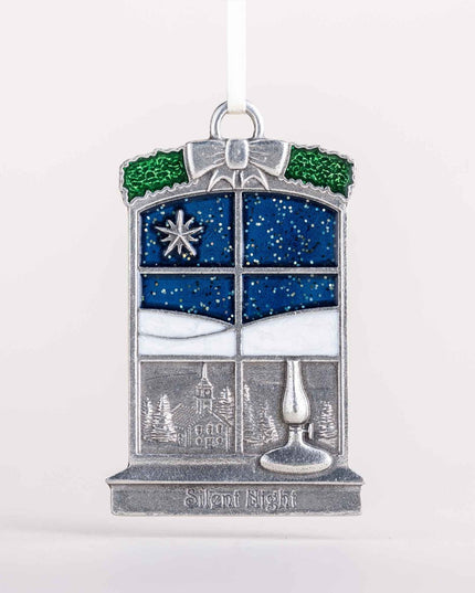 Silent Night Pewter Ornament