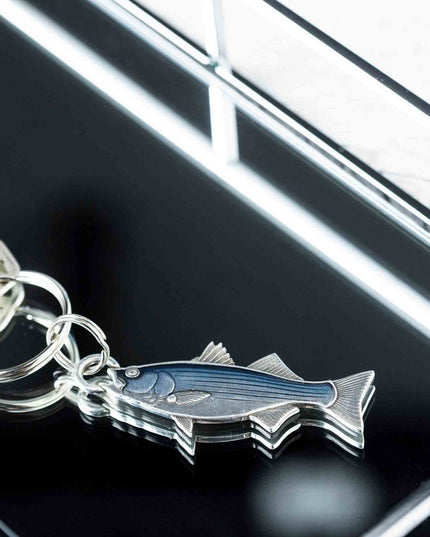 Striped Bass Pewter Keyring