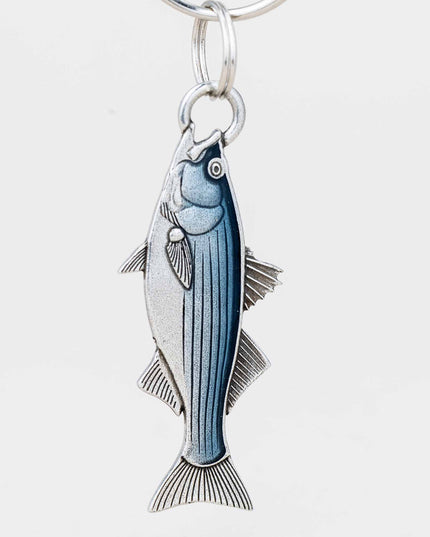 Striped Bass Pewter Keyring