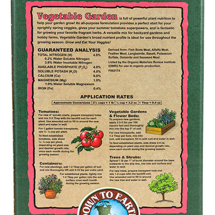 Vegetable Garden 4-4-4   Fertilizer Mini 1 Lb