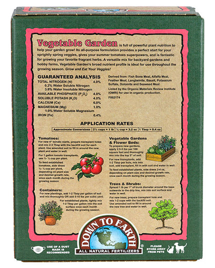 Vegetable Garden 4-4-4   Fertilizer Mini 1 Lb