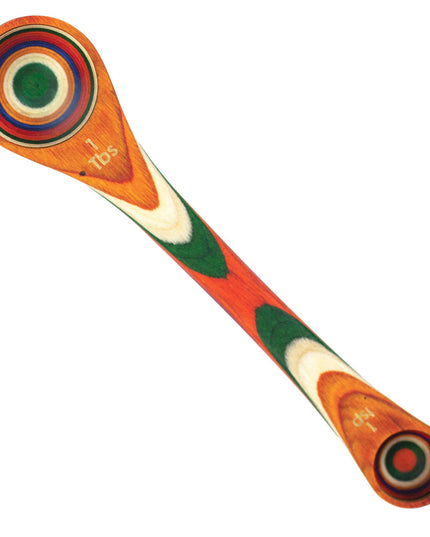 Double sided wooden measuring spoon, 1 tsp and 1/2 tsp