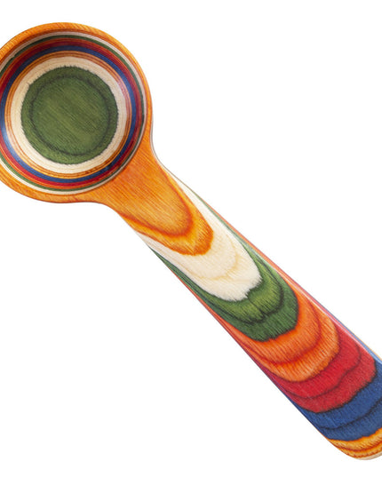 Colorful wooden coffee scoop