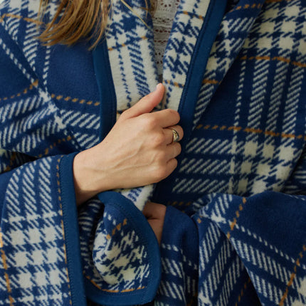 Vintage Blue Plaid Blanket
