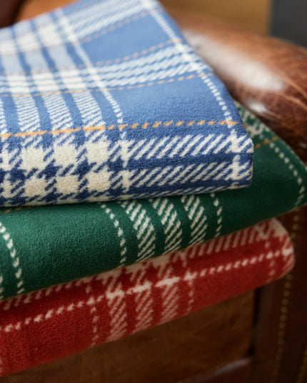 Vintage Blue Plaid Blanket