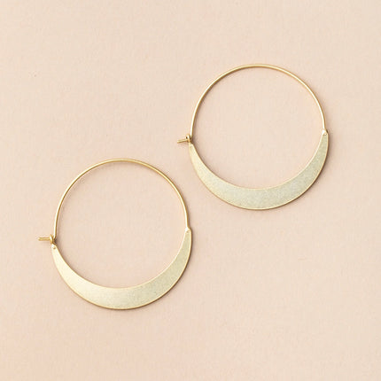 Crescent Hoop Earrings in Gold or Silver