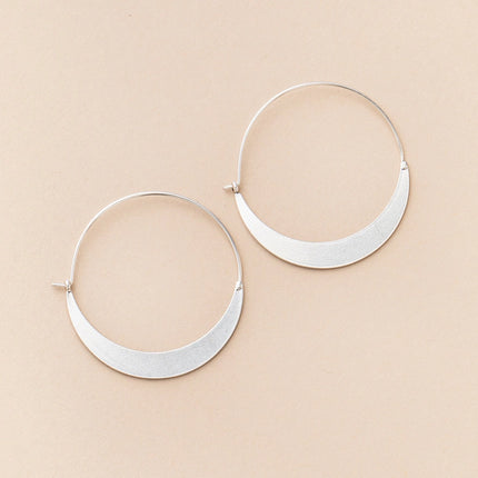 Crescent Hoop Earrings in Gold or Silver