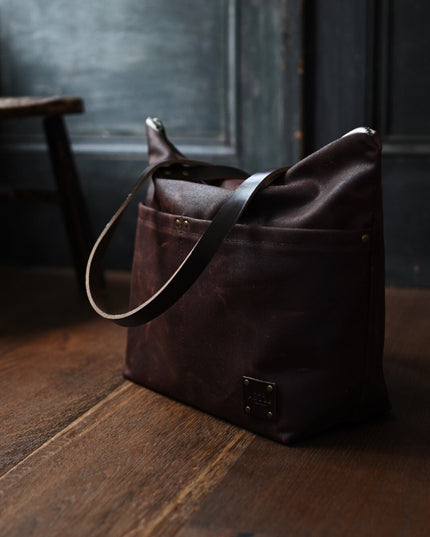 The Medium Zip Tote - Waxed Canvas Bag