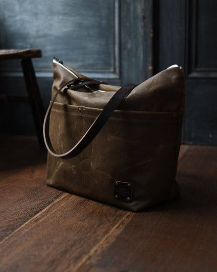 The Medium Zip Tote - Waxed Canvas Bag