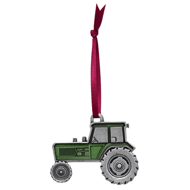 Green Tractor Pewter Ornament