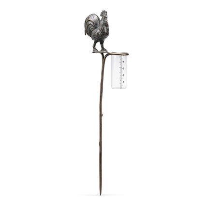 Rooster Rain Gauge Garden Stake