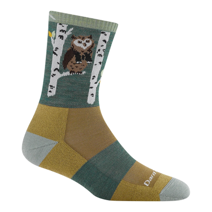 Sock with owl design on a white background
