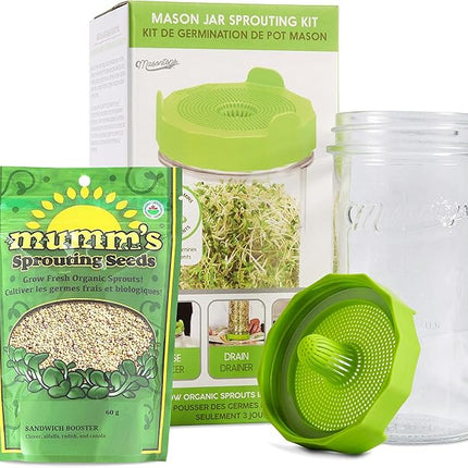 Mason Jar Sprouting Kit with Seeds
