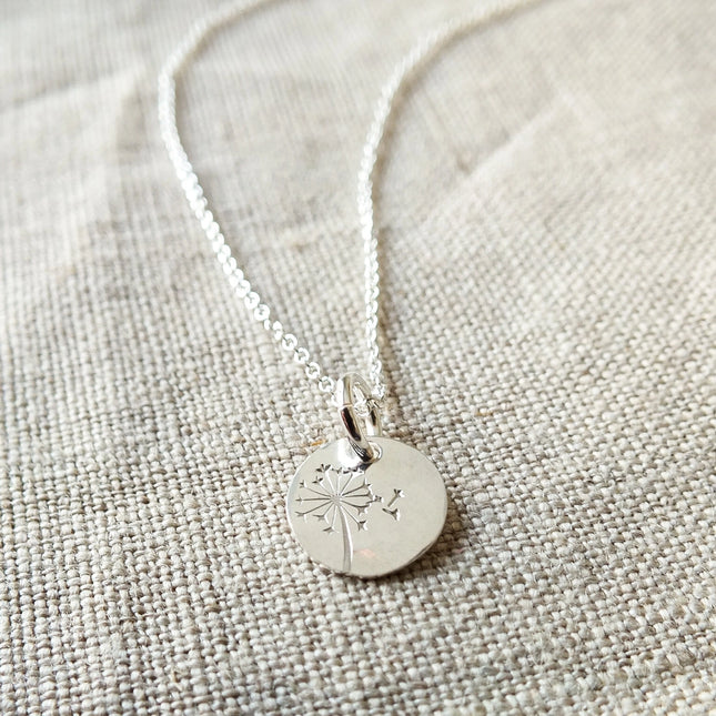 Louisa May Alcott Dandelion Wishes Necklace - Silver or Gold