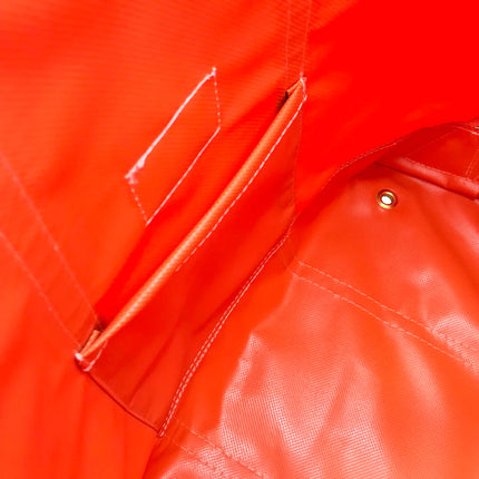 Close-up of the interior of the tote showing fabric with stitching details