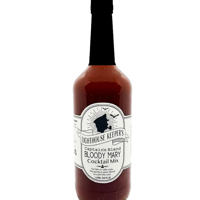 Bottle of Lighthouse Keeper's Captain's Blend Bloody Mary Cocktail Mix on a white background