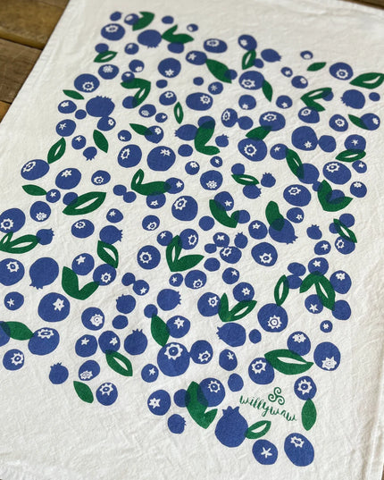 Highbush Blueberry Tea Towel by Willywaw