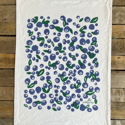 Highbush Blueberry Tea Towel by Willywaw