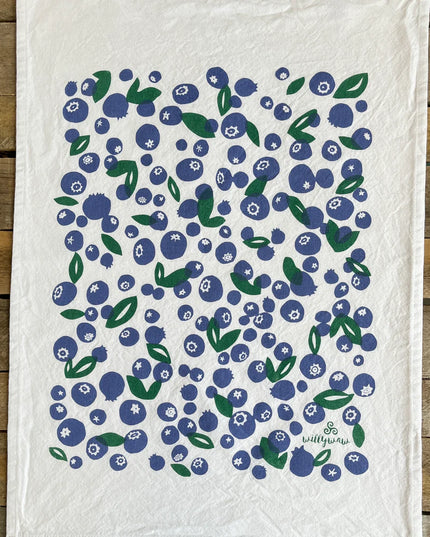 Highbush Blueberry Tea Towel by Willywaw