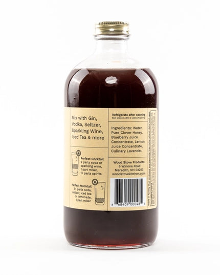 the back of the Blueberry & Lavender bottle showing the mixing instructions and list of ingredients