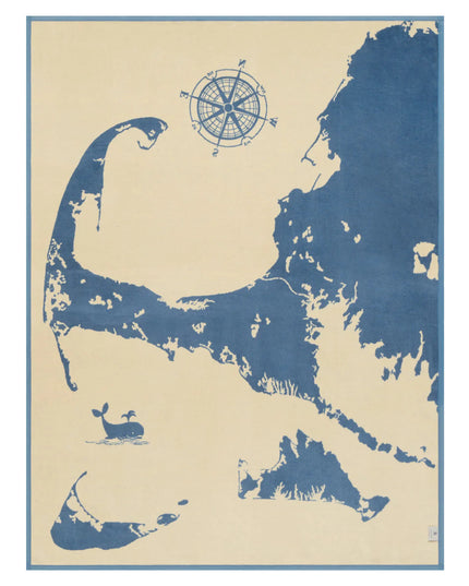 Cape and Islands Ocean Blue Blanket