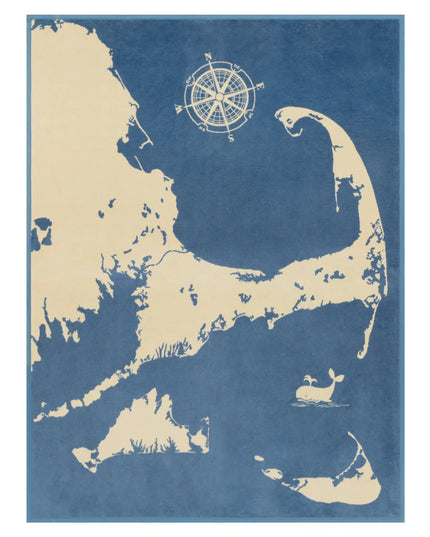 Cape and Islands Ocean Blue Blanket