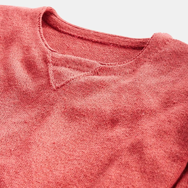 Close-up of a the neck of the sweater