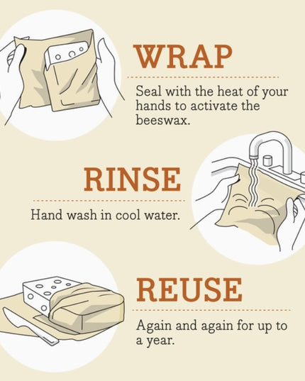 Bee's Wrap Lunch 3 Pack - Bees & Bears Print