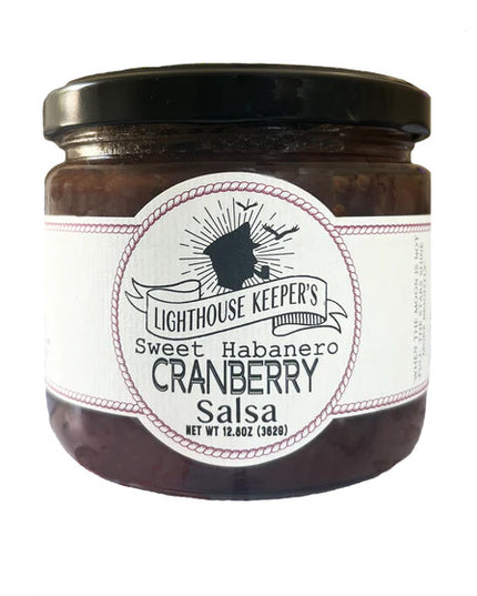 a jar of sweet habanero cranberry salsa