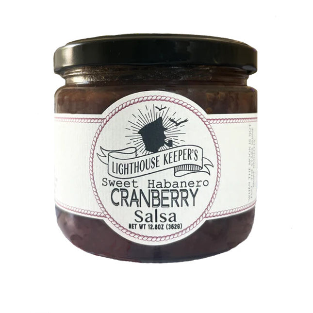 a jar of sweet habanero cranberry salsa