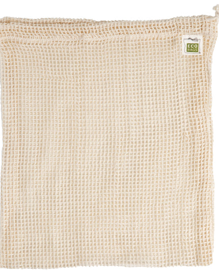Beige woven bag with a visible brand logo on a white background