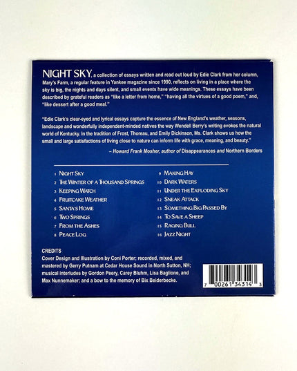 Night Sky Audio CD by Edie Clark