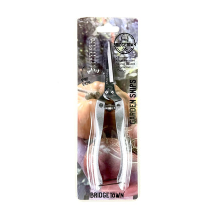 Garden snips in packaging with 'Bridgetown' branding on a white background