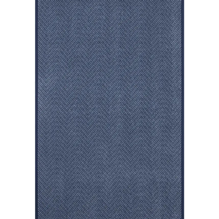 The front of the Harborview Herringbone Navy Blanket showing the full size and Herringbone design in Navy and Fog color scheme