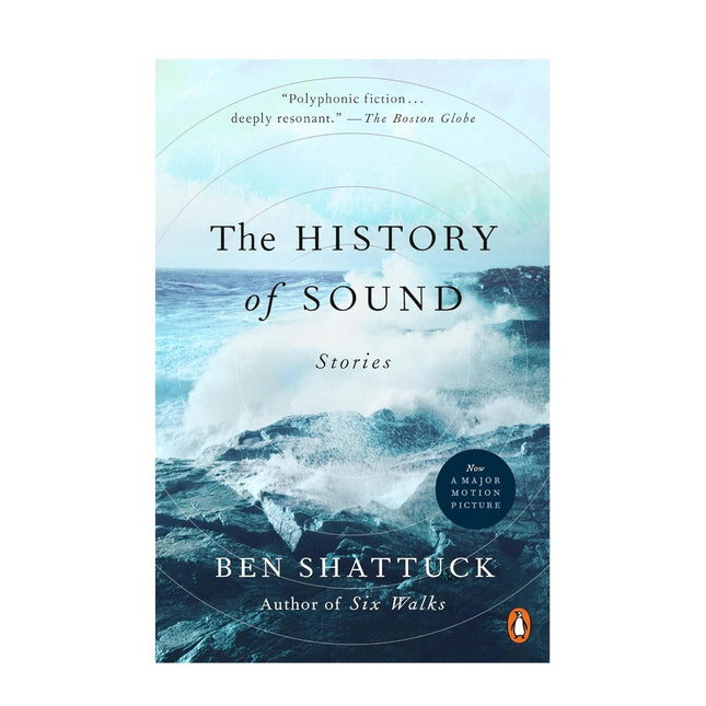 Book cover of 'The History of Sound' by Ben Shattuck with a wave design.