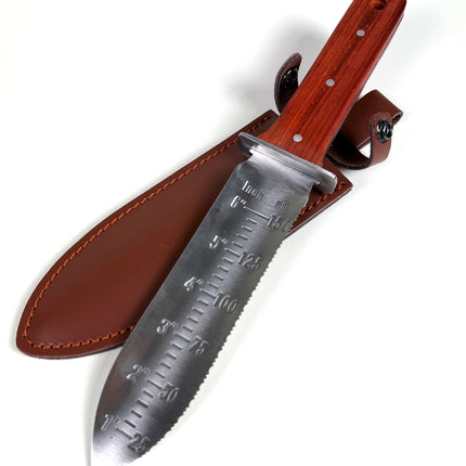 12.25" Hori Hori Japanese Gardening Knife with 7" Blade, Full Tang, Rosewood Handle