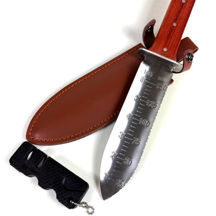 12.25" Hori Hori Japanese Gardening Knife with 7" Blade, Full Tang, Rosewood Handle