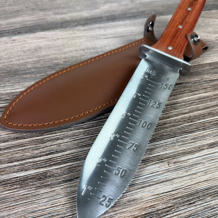 12.25" Hori Hori Japanese Gardening Knife with 7" Blade, Full Tang, Rosewood Handle