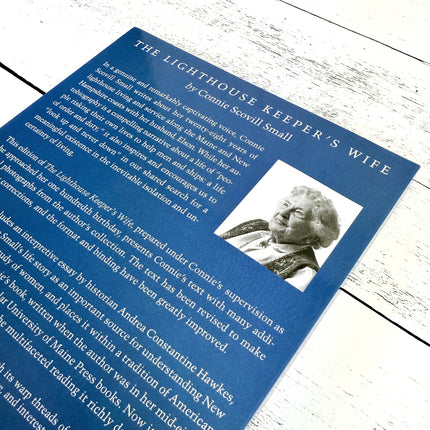 back cover of the Lighthouse Keeper's Wife with photo of the author