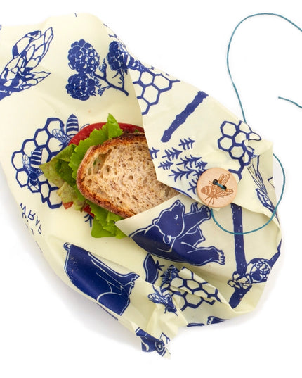 Bee's Wrap Lunch 3 Pack - Bees & Bears Print