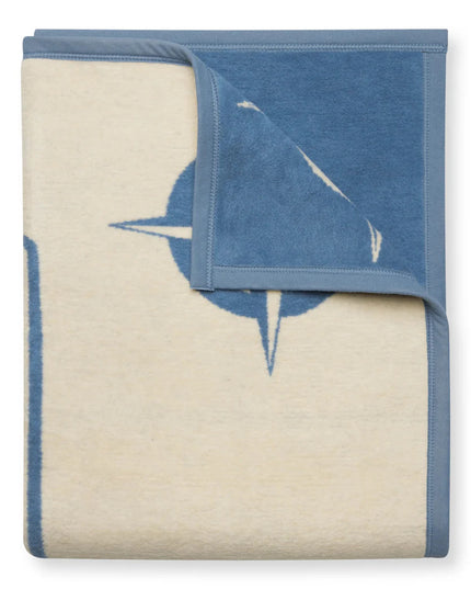 Maine Map Blue Blanket