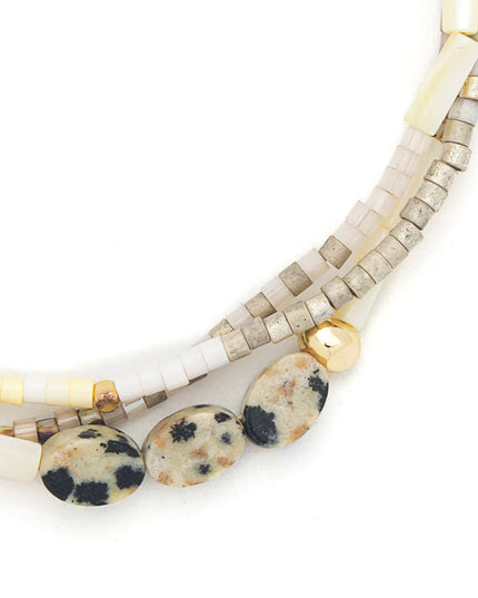 Mixed Media Bracelet - Joy/Dalmatian Jasper/Gold
