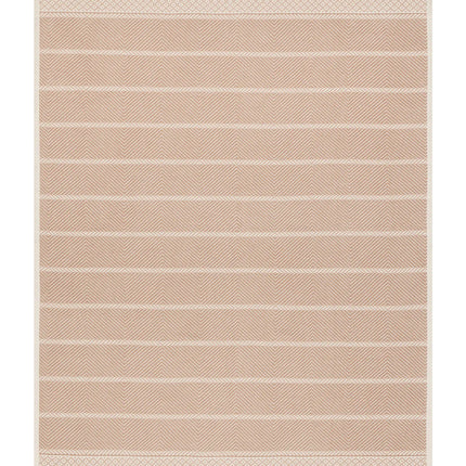 The front of the Old Port Herringbone Tan blanket showing the full size and Ivory and Tan color scheme