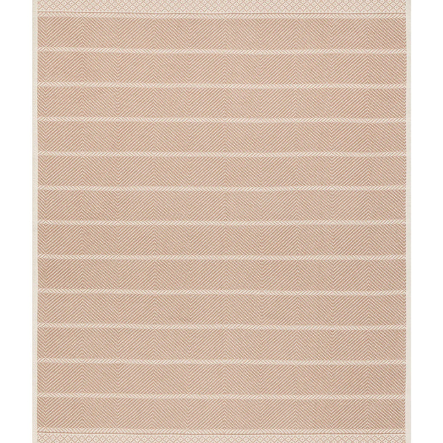 The front of the Old Port Herringbone Tan blanket showing the full size and Ivory and Tan color scheme