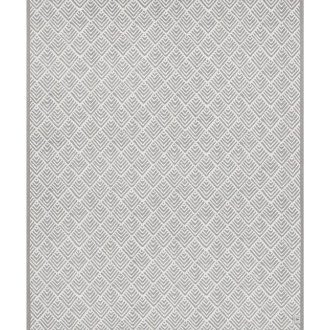 The front of the Oyster Cove Diamonds Grey blanket showing the full size and white and grey color scheme