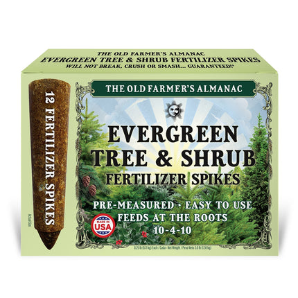 The Old Farmer's Almanac Evergreen Tree & Shrub Fertilizer Spikes – 12 Spike Pack