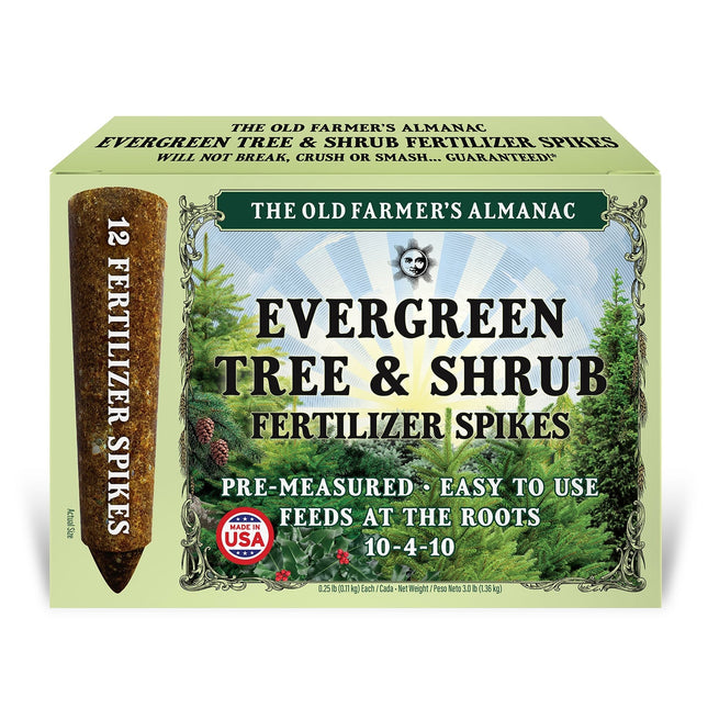 The Old Farmer's Almanac Evergreen Tree & Shrub Fertilizer Spikes – 12 Spike Pack